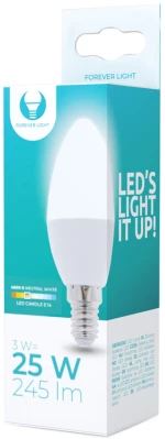Forever Light Λάμπα LED σχήμα κερί E14 C37 3W 230V 4500K 245lm