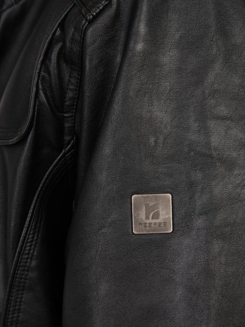 REBASE Leather Jackets (232.RLJK.016-BLACK)