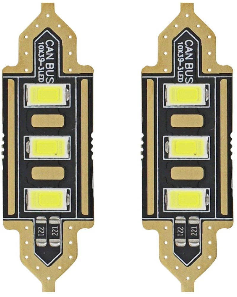 ΛΑΜΠΑΚΙΑ ΠΛΑΦΟΝΙΕΡΑΣ 39mm 12V 5.600K 3xSMD 5730 LED AMIO - 2 ΤΕΜ. 01450/AM