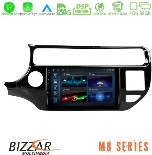Bizzar M8 Series Kia Rio 2015-2017 8core Android12 4+32GB Navigation Multimedia Tablet 9" U-M8-KI0553