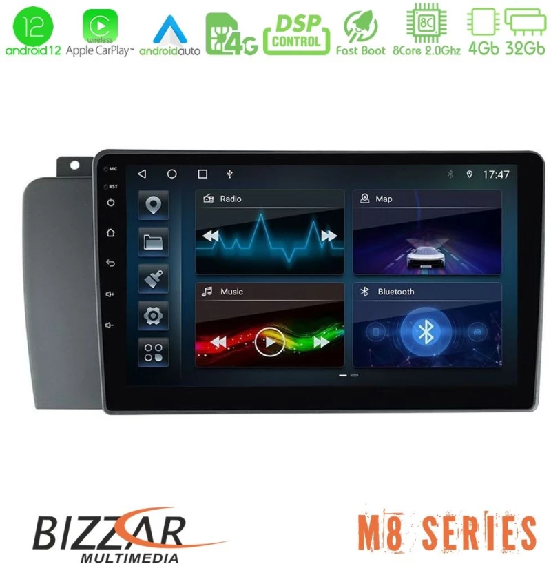 Bizzar M8 Series Volvo S60 2004-2009 8core Android12 4+32GB Navigation Multimedia Tablet 9 U-M8-VL1514
