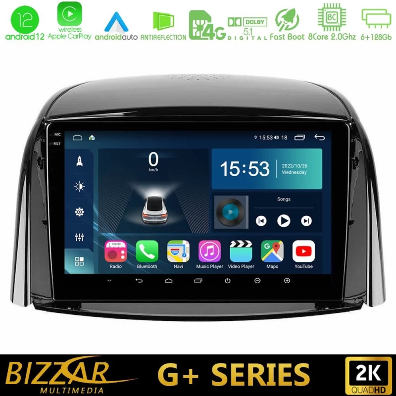Bizzar G+ Series Renault Koleos 2007-2015 8Core Android12 6+128GB Navigation Multimedia Tablet 9" U-G-RN0440