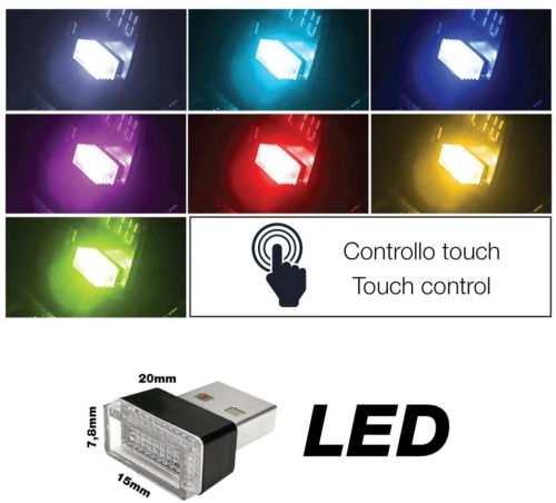 ΠΛΑΦΟΝΙΕΡΑ ΣΕ USB 7 ΧΡΩΜΑΤΩΝ ΦΩΣ ATHMOSPHERE LED ΓΙΑ ΘΥΡΑ USB 20x15x7,8mm 1ΤΕΜ. SRUSB