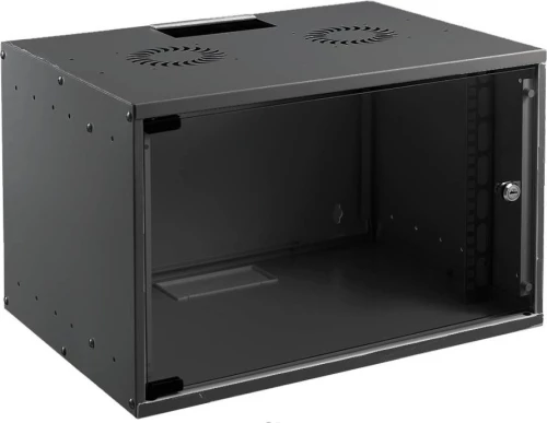 Mirsan Επιτοίχια Καμπίνα Rack 6U Ασυναρμολόγητη 53.5x45x27cm Μαύρο SOH06U45DE19.01