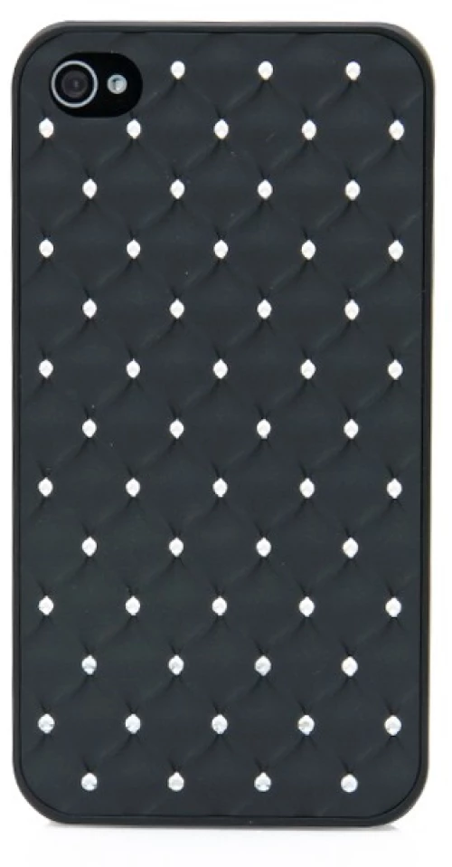 BACK COVER ΓΙΑ IPHONE 4/4S ΜΕ ΣΤΡΑΣΣ IK118 IK118 OEM_ΜΑΥΡΟ