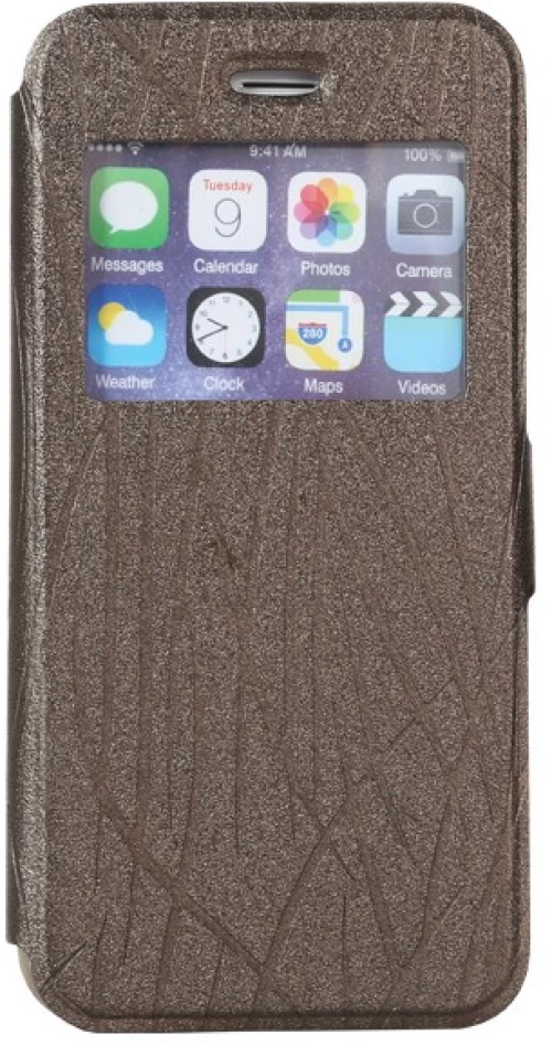 Θήκη παράθυρο για iphone 6 Γκρί-Καφέ IK627 OEM