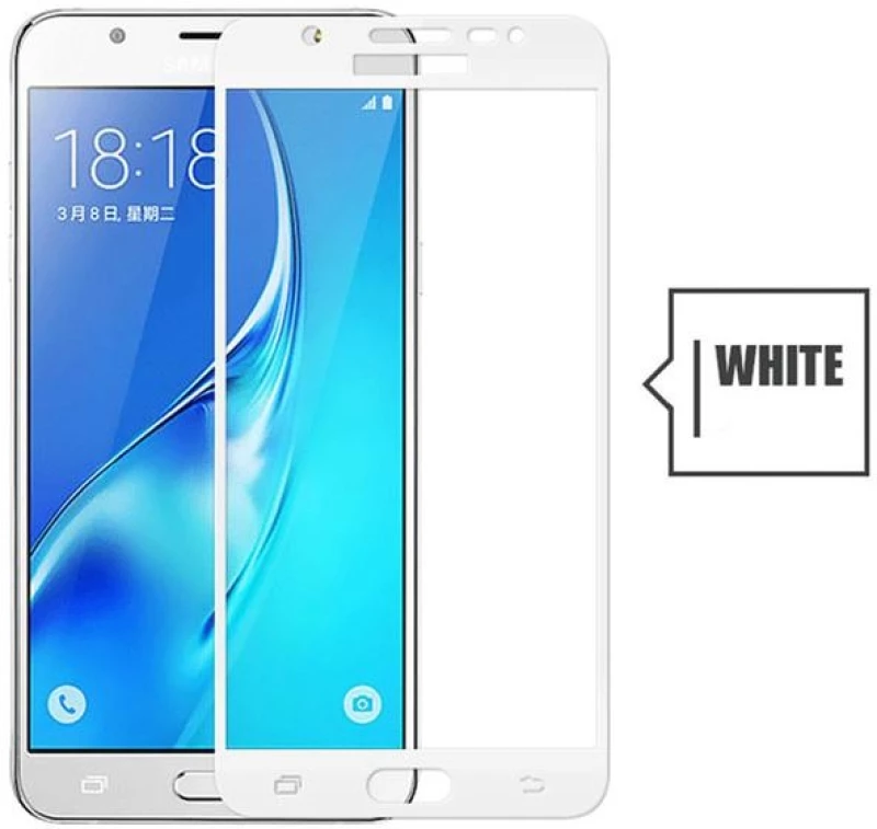 OEM TEMPERED GLASS SAMSUNG GALAXY J3 2018 FULL COVER WHITE 5D  FULL GLUE GL319