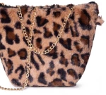 Τσαντάκι Χιαστί Animal Print με γούνα 198039-01