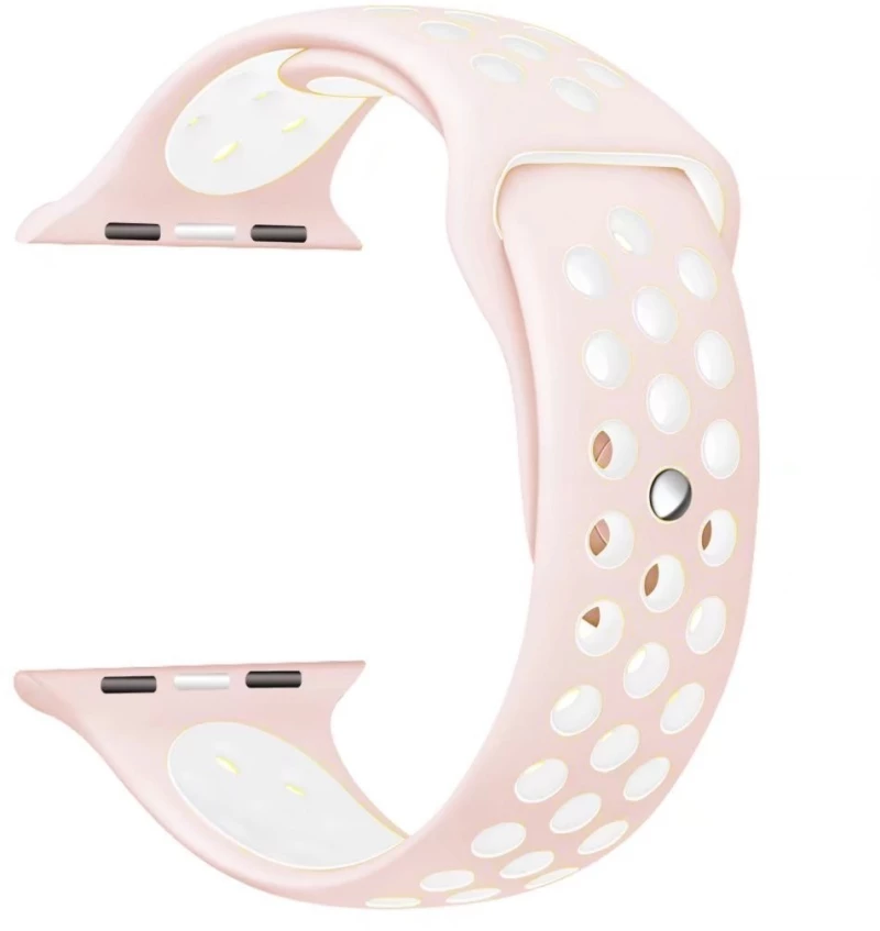 OEM SILICONE BAND FOR APPLE WATCH 38-40-41MM (WHITE/PINK) 111.0203