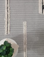 Χαλί βαμβακερό κιλίμι 160x230 Naturel 1026 Black Royal Carpet