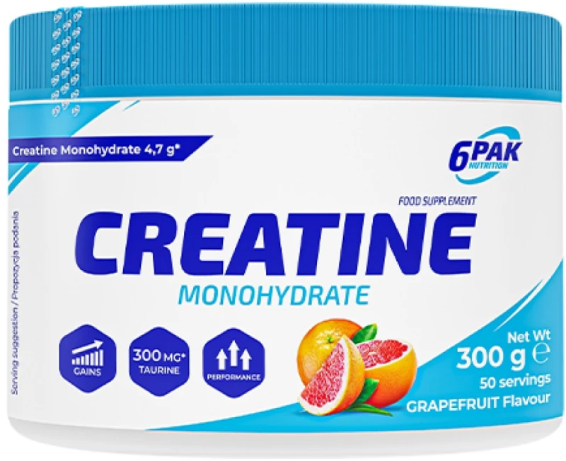 6PAK Nutrition Creatine Monohydrate Powder [300 Γραμμάρια] Γκρέιπφρουτ