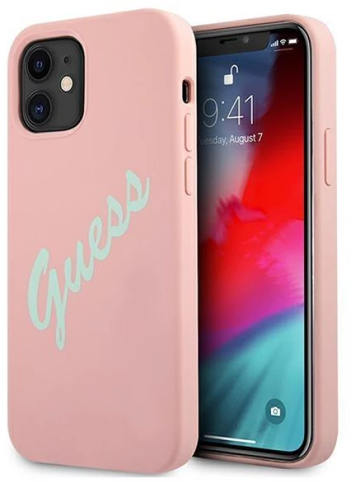 Guess GUHCP12SLSVSPG iPhone 12 mini 5,4 "pink green / green pink hardcase Silicone Vintage