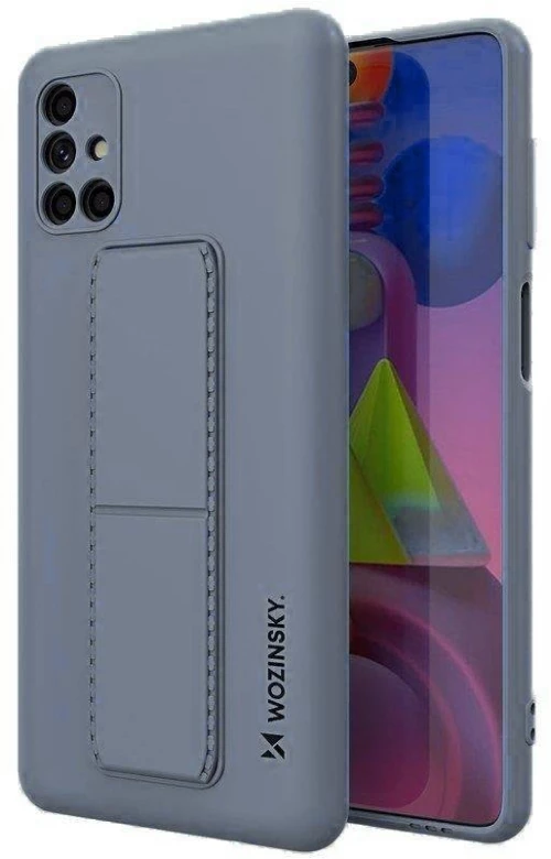 Wozinsky Kickstand Case silicone stand cover for Samsung Galaxy M51 blue
