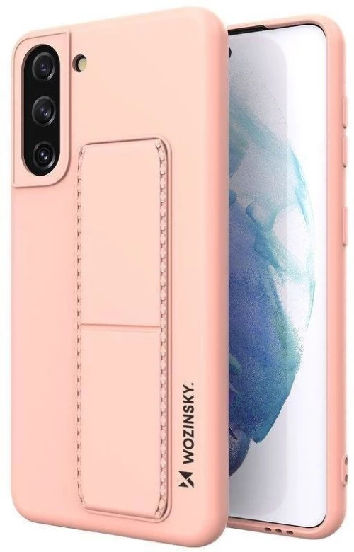 Wozinsky Kickstand Case Silicone Stand Cover for Samsung Galaxy S21 + 5G Pink