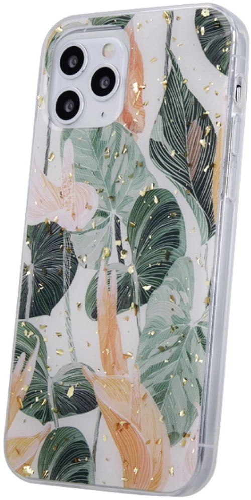 Gold Glam case for iPhone 13 Mini 5,4" Flowerbed