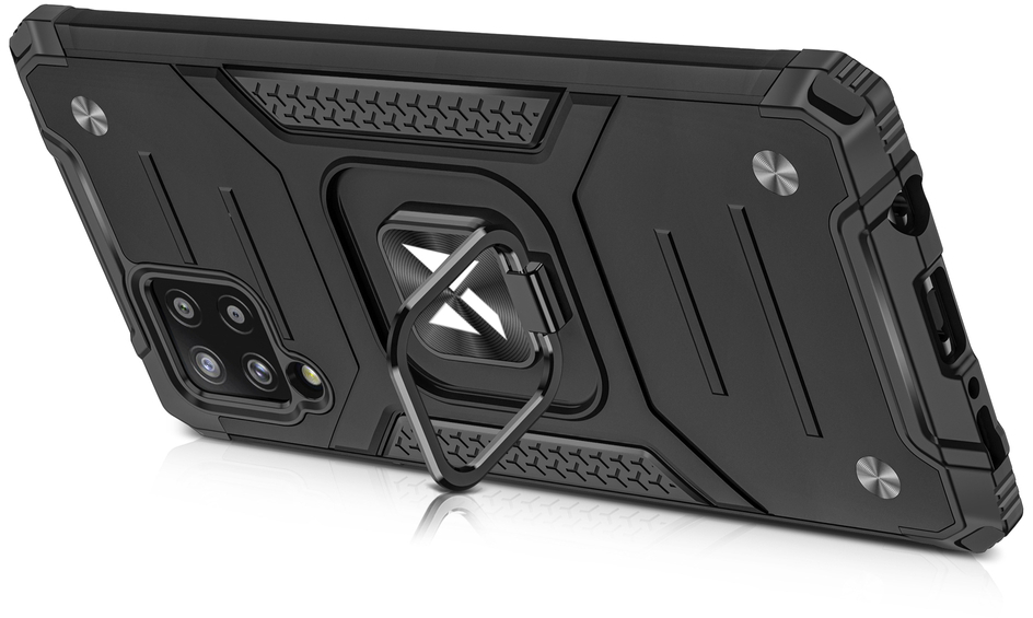 Wozinsky Ring Armor Case Kickstand Tough Rugged Cover for Samsung Galaxy A42 5G silver