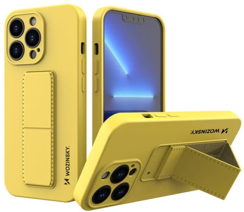 Wozinsky Kickstand Case silicone case with stand for iPhone 13 Pro Max yellow