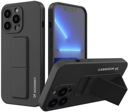 Wozinsky Kickstand Case iPhone 13 mini silicone case with stand black