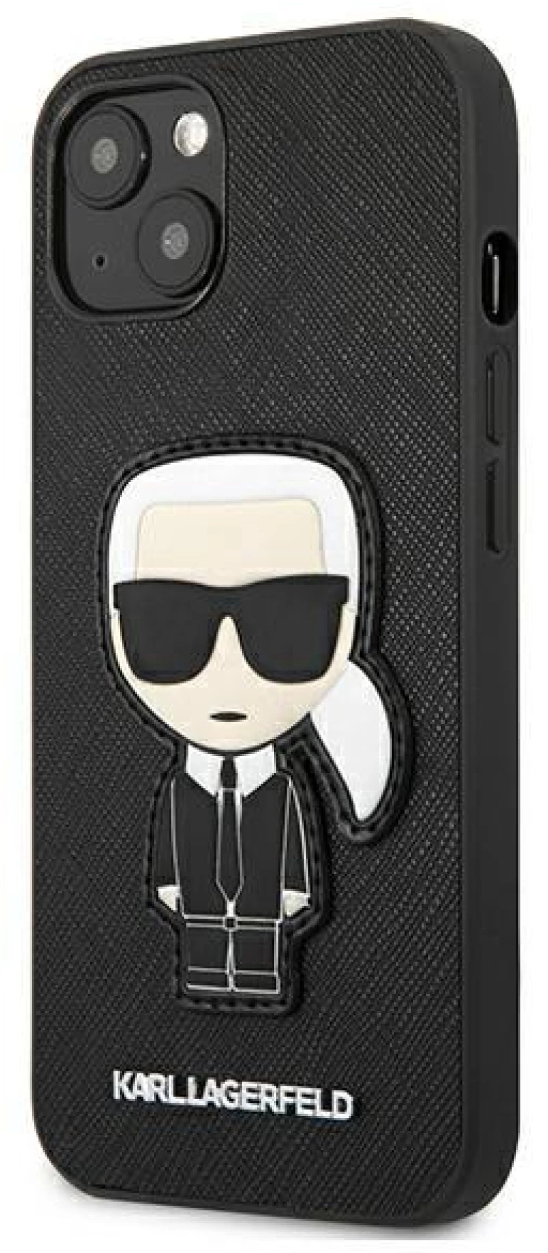 Karl Lagerfeld KLHCP13SOKPK iPhone 13 mini 5,4 black / black hardcase Saffiano Ikonik Karl`s Patch
