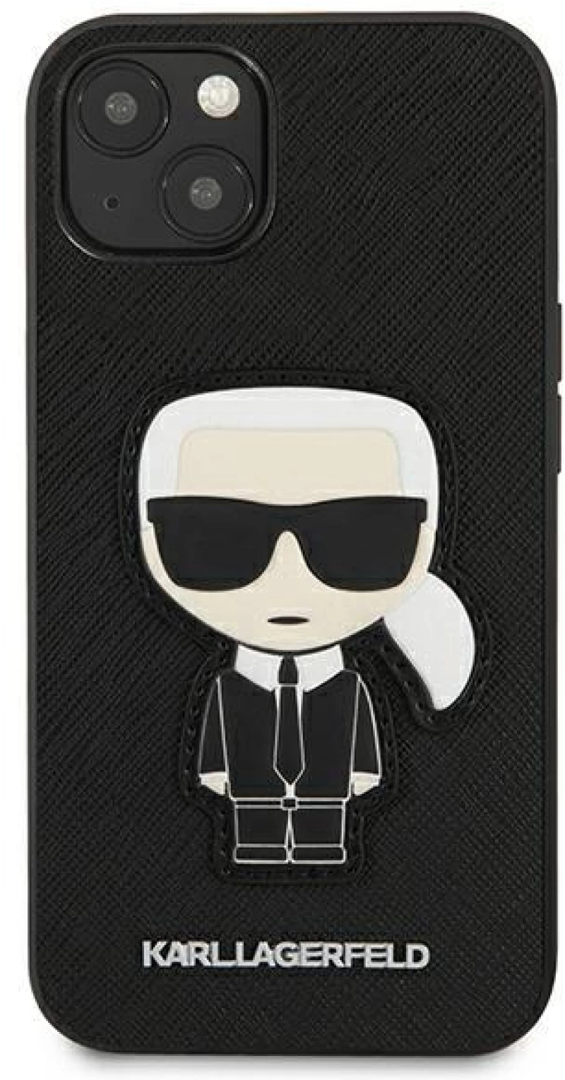 Karl Lagerfeld KLHCP13SOKPK iPhone 13 mini 5,4 black / black hardcase Saffiano Ikonik Karl`s Patch
