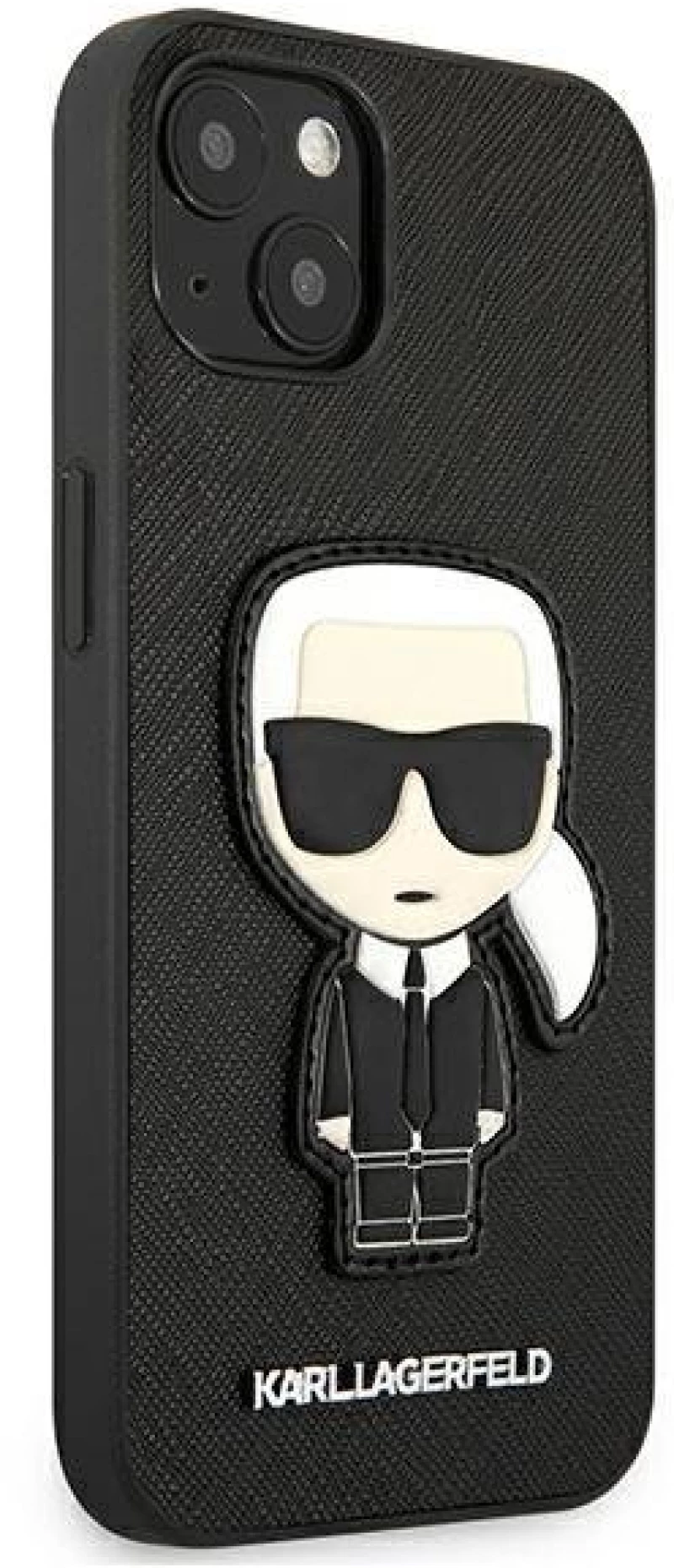Karl Lagerfeld KLHCP13SOKPK iPhone 13 mini 5,4 black / black hardcase Saffiano Ikonik Karl`s Patch