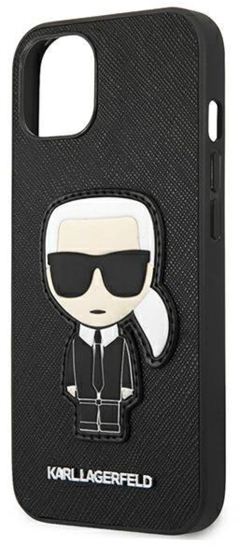 Karl Lagerfeld KLHCP13SOKPK iPhone 13 mini 5,4 black / black hardcase Saffiano Ikonik Karl`s Patch