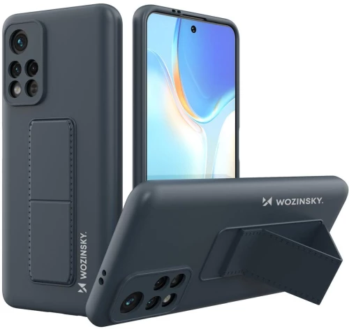 Wozinsky Kickstand Case silicone stand cover for Xiaomi Redmi 10 navy blue