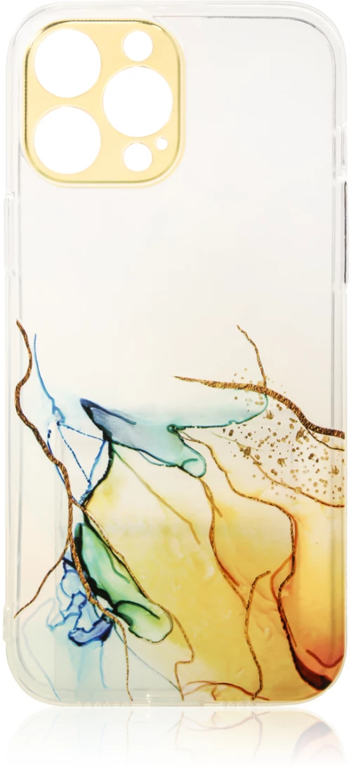 Marble Case for iPhone 13 Pro Max Gel Cover Orange Marble