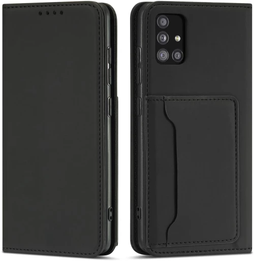 Magnet Card Case For Xiaomi Redmi Note 11 Pro Pouch Wallet Card Holder Black