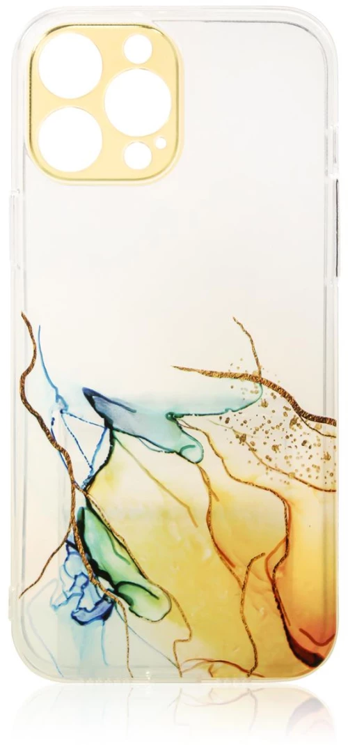 Marble Case for iPhone 12 Pro Gel Cover Orange Marble