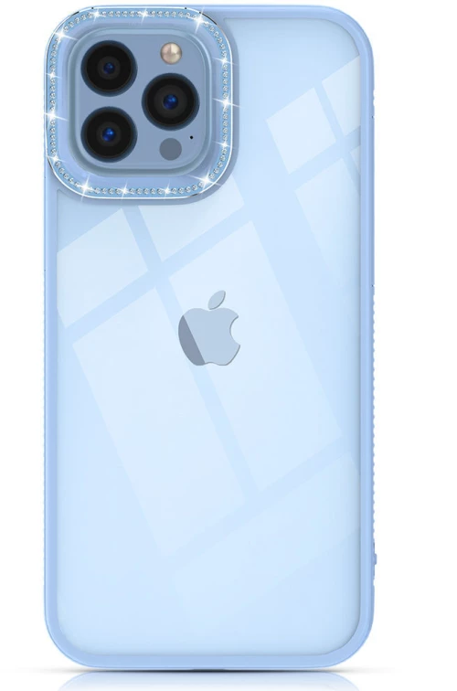 Kingxbar Sparkle Series case iPhone 13 Pro Max with crystals back cover blue