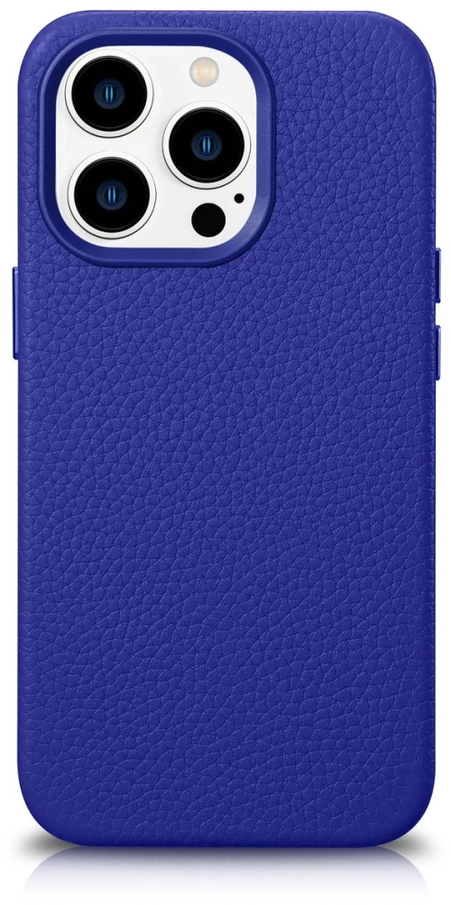 iCarer Litchi Premium Leather Case iPhone 14 Pro Magnetic Leather Case with MagSafe Dark Blue (WMI14220710-DB)