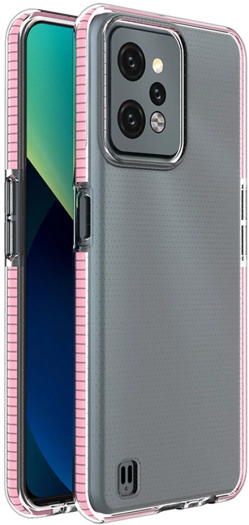 Spring Case for Realme C31 silicone case with a frame light pink