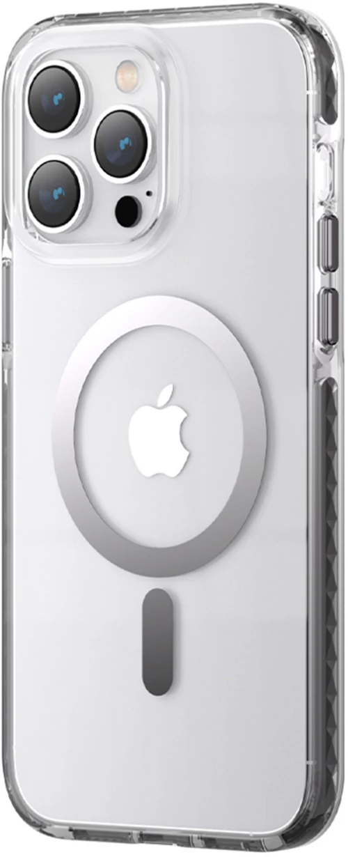 Kingxbar PQY Ice Crystal Series magnetic case for iPhone 14 Plus MagSafe gray