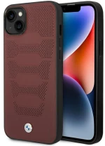 Case BMW BMHCP14S22RPSR iPhone 14 6.1" burgundy/burgundy Leather Seats Pattern