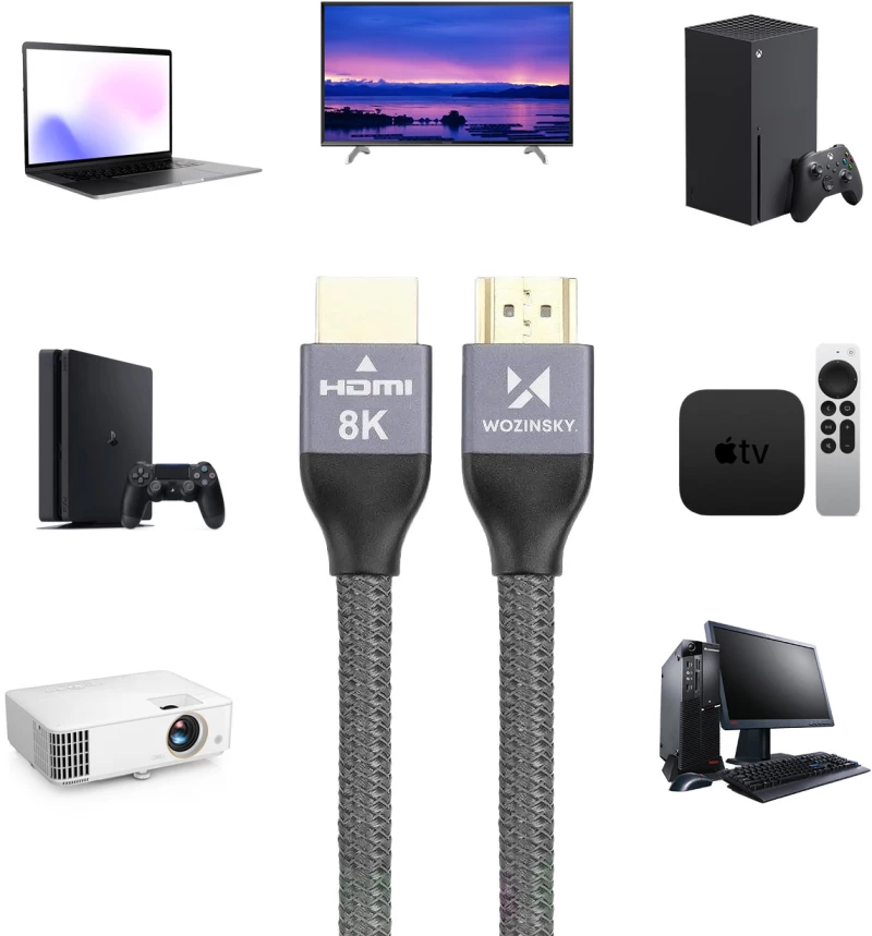 Wozinsky cable HDMI 2.1 8K 60 Hz 48 Gbps / 4K 120 Hz / 2K 144 Hz 2 m silver (WHDMI-20)