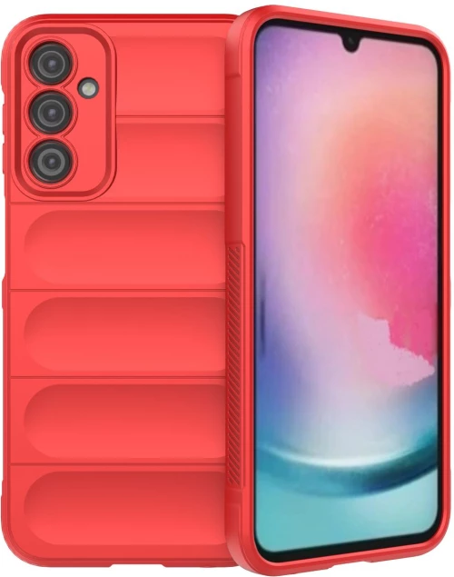 Magic Shield Case for Samsung Galaxy A24 4G flexible armored cover red