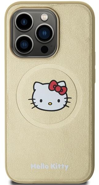 Hello Kitty Leather Kitty Head MagSafe case for iPhone 15 Pro - gold