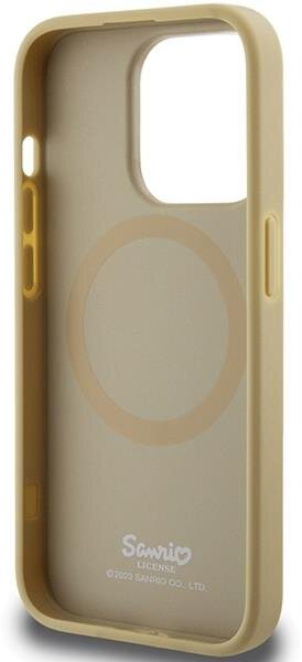 Hello Kitty Leather Kitty Head MagSafe case for iPhone 15 Pro - gold