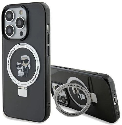 Karl Lagerfeld Ring Stand Karl&Choupette MagSafe case for iPhone 13 Pro Max - black