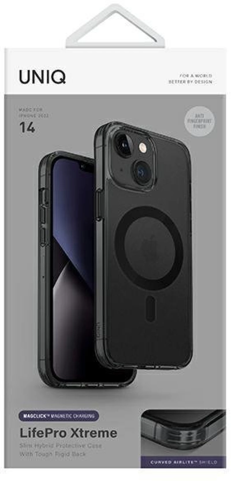 Uniq case LifePro Xtreme iPhone 14 6.1 "Magclick Charging black / smoke frost