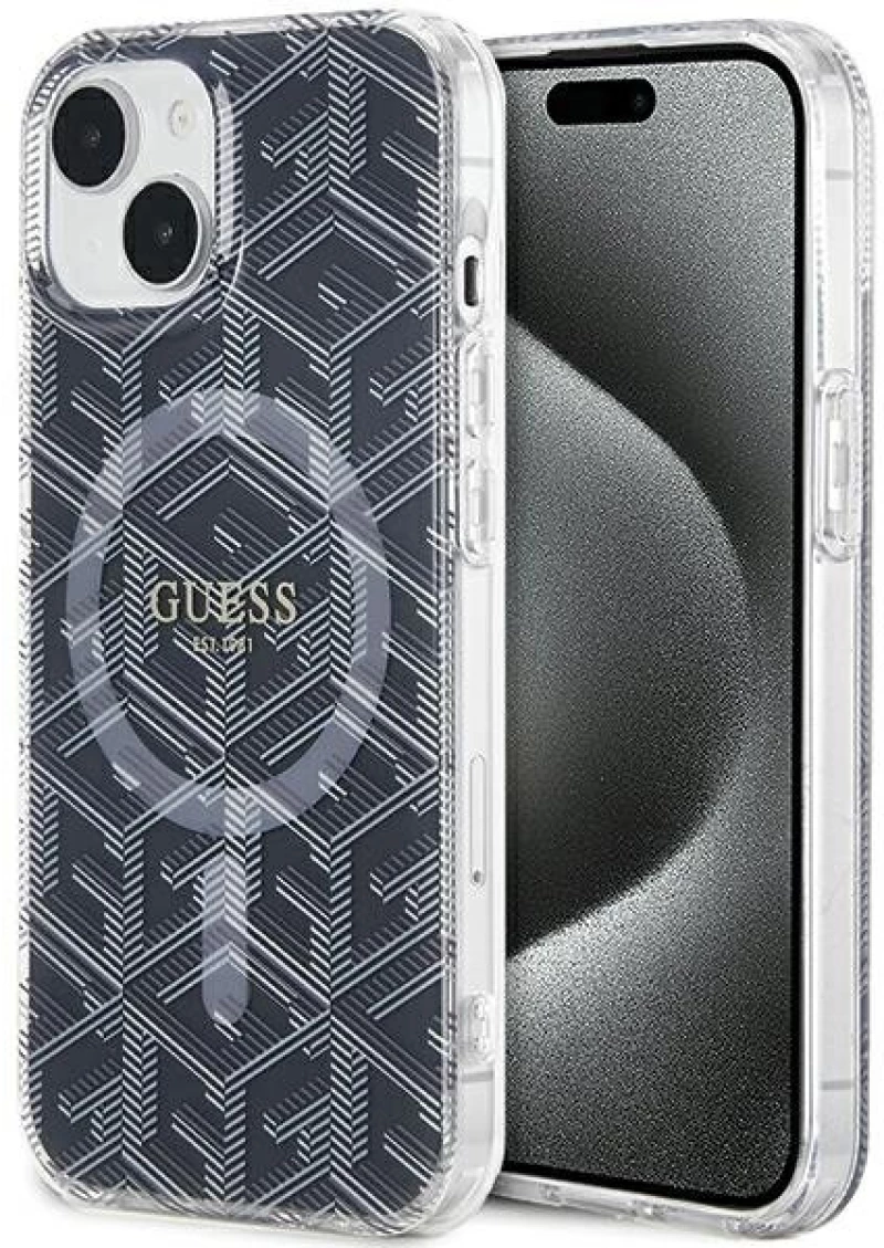 Guess IML GCube MagSafe case for iPhone 15 Plus / 14 Plus - black