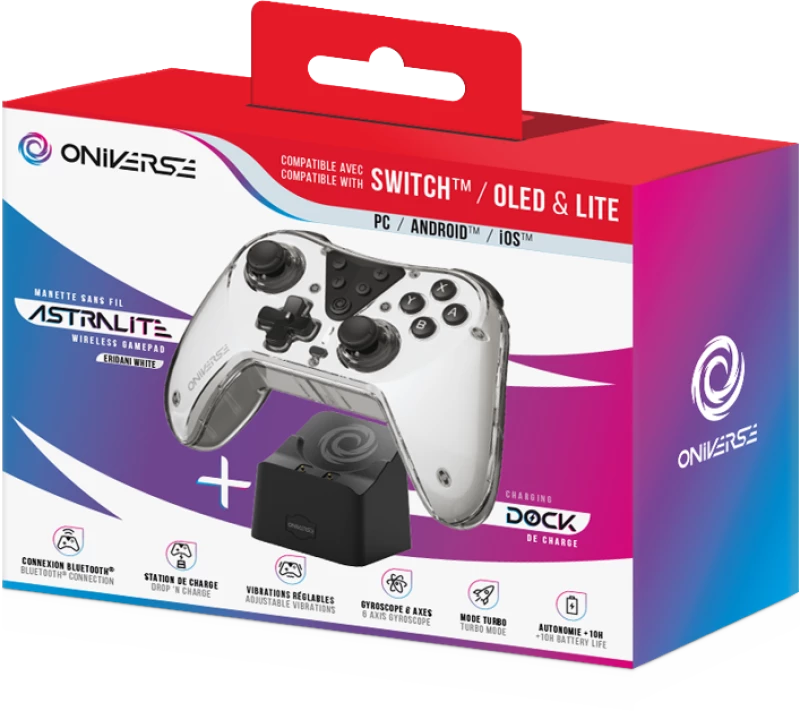 Nintendo Switch Oniverse Astralite Controller Wireless Smoked White inkl. Charging Station / Nintendo Switch