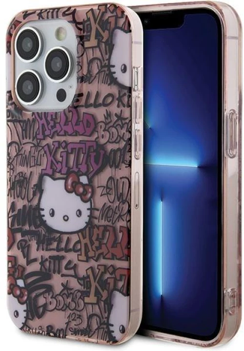 Hello Kitty IML Tags Graffiti case for iPhone 14 Pro - pink