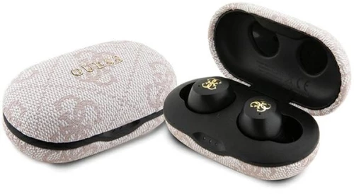 TWS Guess 4G Metal Bluetooth headphones with ENC docking station - pink