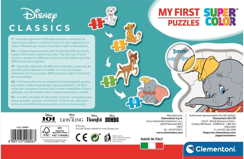 Clementoni - My first puzzle 3-6-9-12 pcs - Disney Classic (20806) / Toys