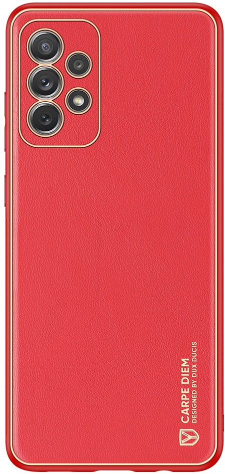 Dux Ducis Yolo elegant case made of soft TPU and PU leather for Samsung Galaxy A72 4G red