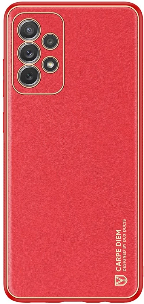 Dux Ducis Yolo elegant case made of soft TPU and PU leather for Samsung Galaxy A72 4G red