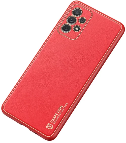 Dux Ducis Yolo elegant case made of soft TPU and PU leather for Samsung Galaxy A72 4G red