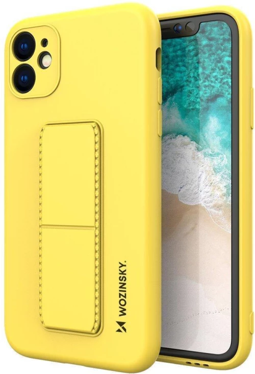 Wozinsky Kickstand Case Silicone Stand Cover for Samsung Galaxy A32 5G Yellow